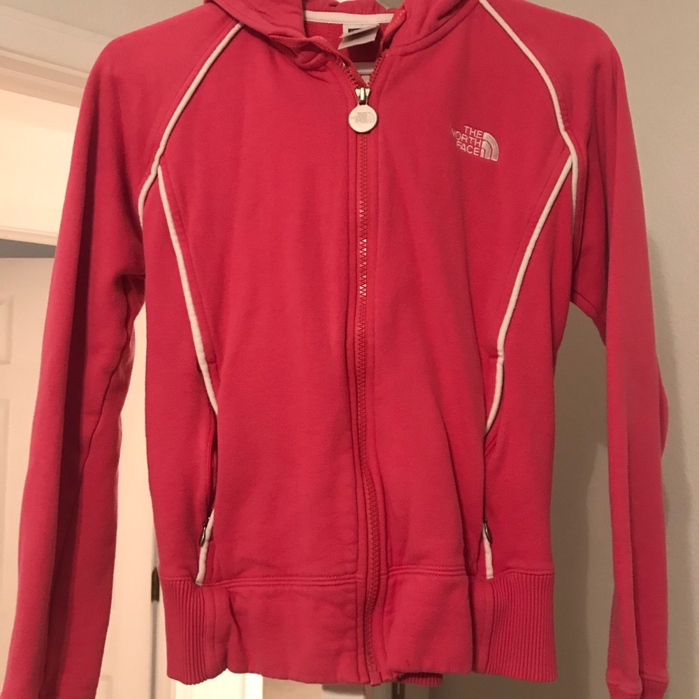North face zip up sweat shirt